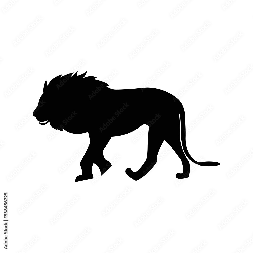 Wild animal angry lion icon | Black Vector illustration |