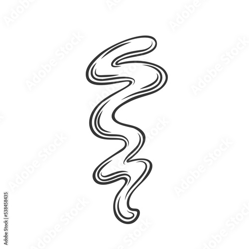 Sauce splash outline icon vector illustration. Line hand drawing ketchup, mayonnaise or mustard strip, hot garlic and chili paste or cheese spilled stain, condiment splatter or BBQ sauce on food