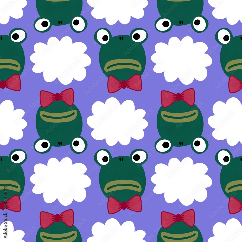 Animals cartoon seamless doodle frogs pattern for wrapping paper and kids clothes print and fabrics Animals cartoon seamless doodle frogs pattern for wrapping paper and kids clothes print and fabrics