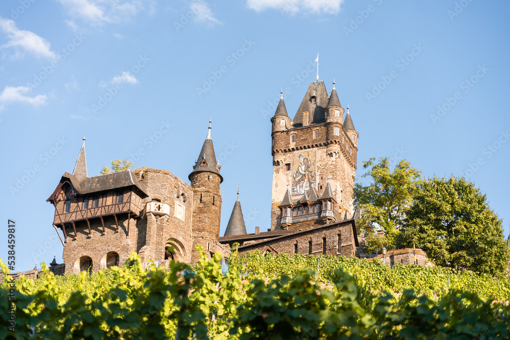 Burg Cochem an der Mosel, Wein, Weinberge mit Schloss, 