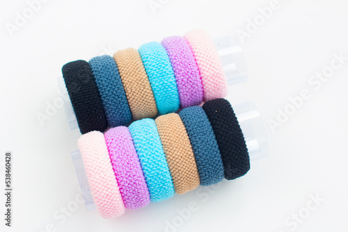 elastic bands for hair on a white background. Women's accessories