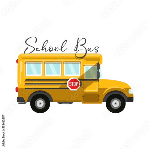 Yellow school bus vector symbol isolated on white background