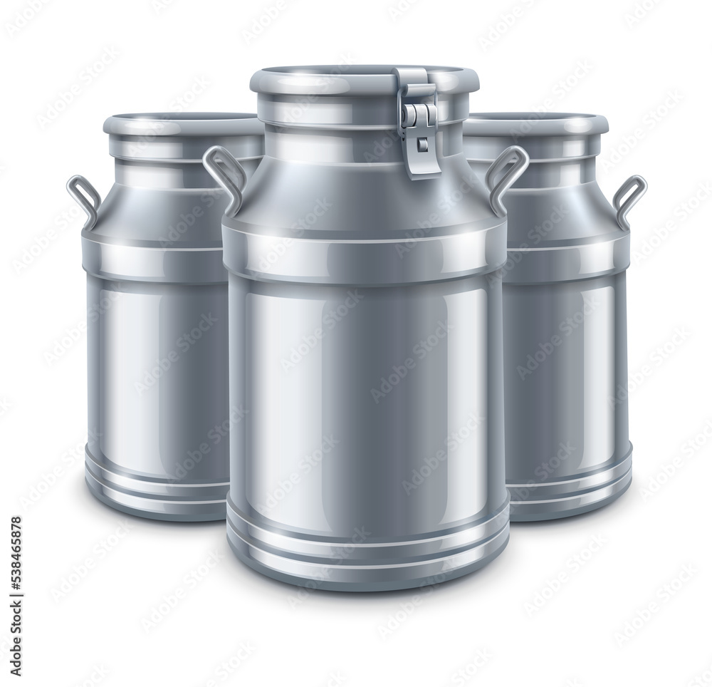 Can containers for milk isolated PNG illustration Can containers for milk isolated PNG illustration