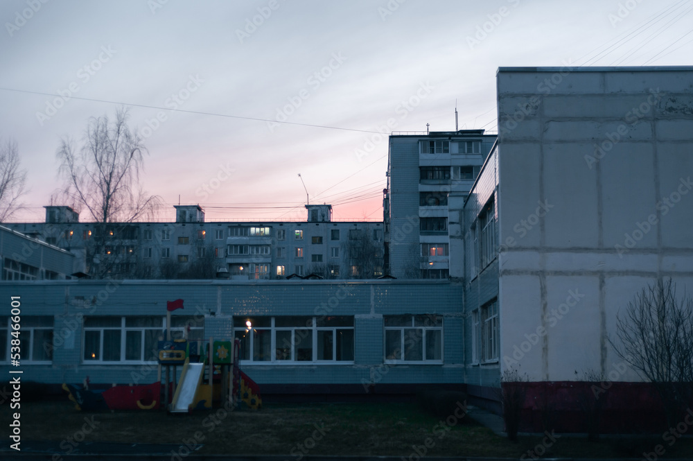 Obraz premium sunset in the city