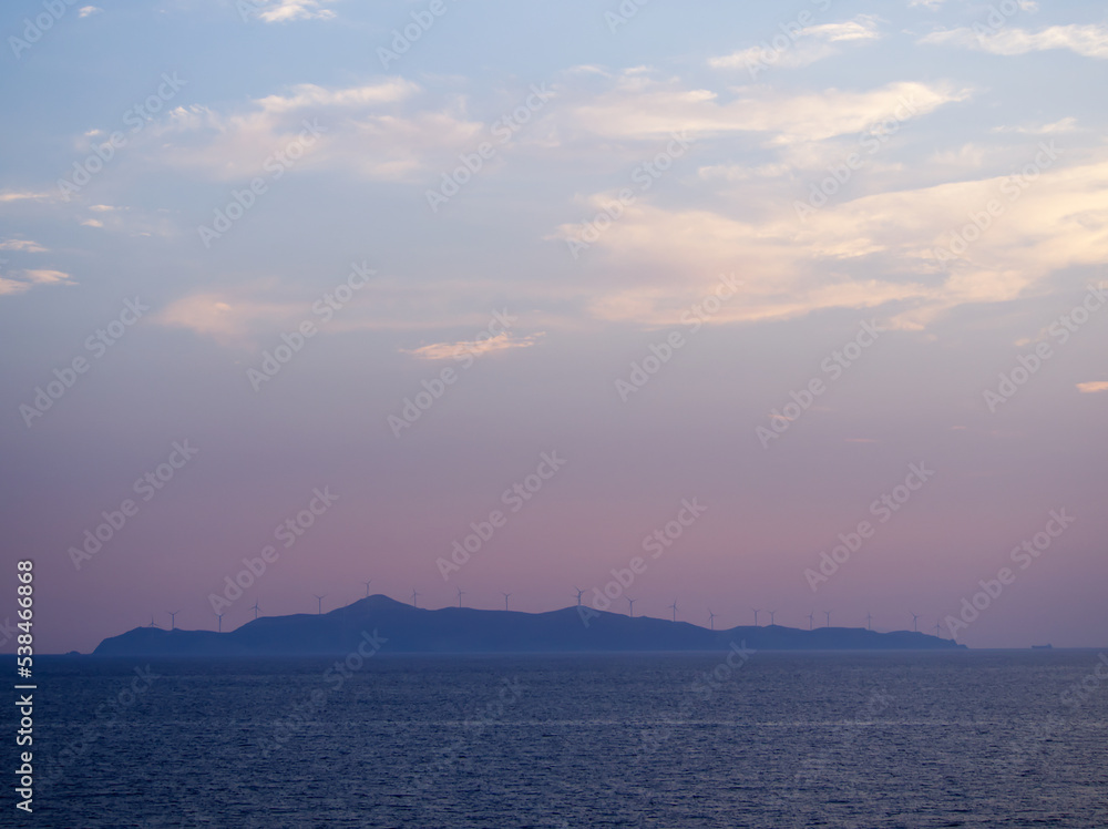 Wind turbines in greek island