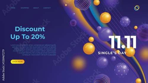 gradient 11 11 shopping day landing page template vector design illustration
