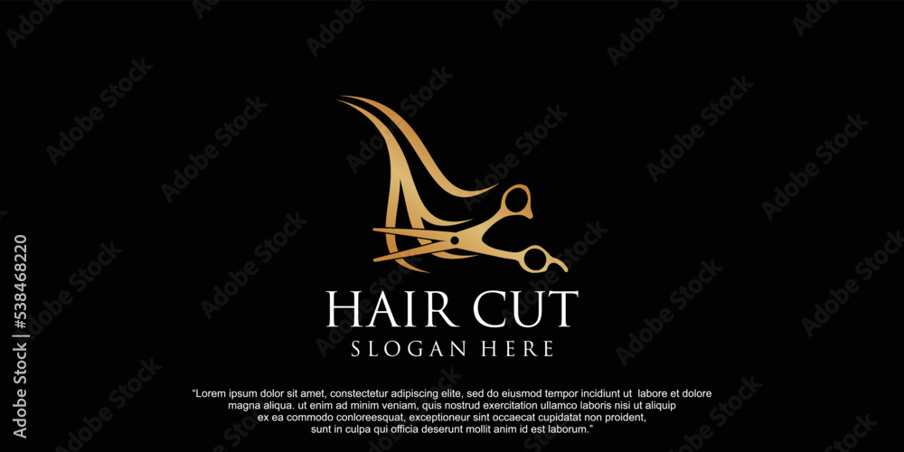 Obraz premium Luxury hair salon logo design premium vector