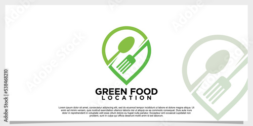 Food logo design with creative concept Premium Vector