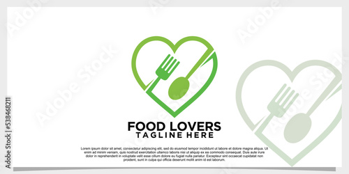 Food logo design with creative concept Premium Vector