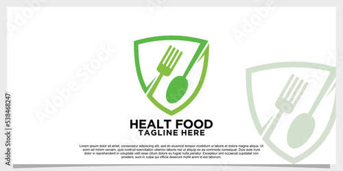 Food logo design with creative concept Premium Vector