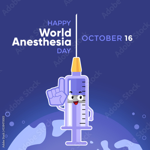 Happy World Anesthesia Day october 16 banner graphic template vector illustration
