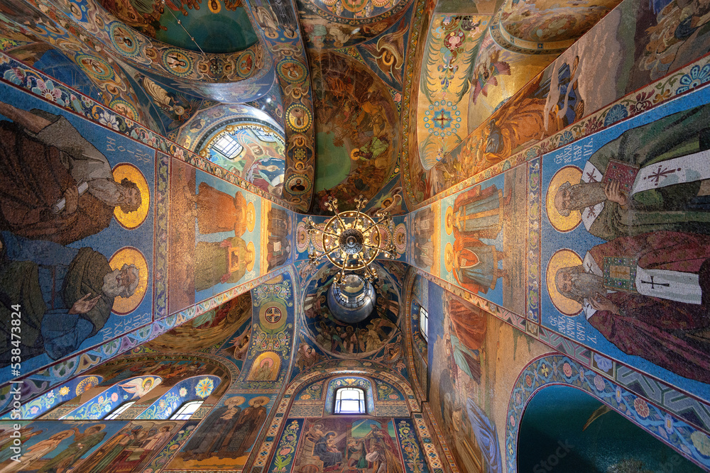 Saint Petersburg, Russia: Interior of the Church of the Saviour on Spilled Blood in St. Petersburg, Russia