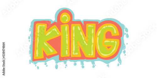 Letter "King" in a simple, modern, minimalist style. Suitable for use as t-shirts, or 3D printing