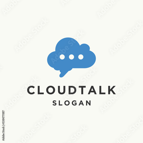 Cloud talk logo icon design template 