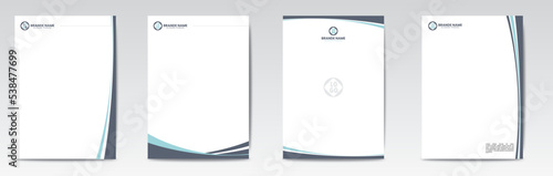 Set of Modern Business cyan and blue Letterhead Design Template, Abstract Design, Corporate Business - Letterhead Template, Multipurpose, elegant concept - Vector EPS file