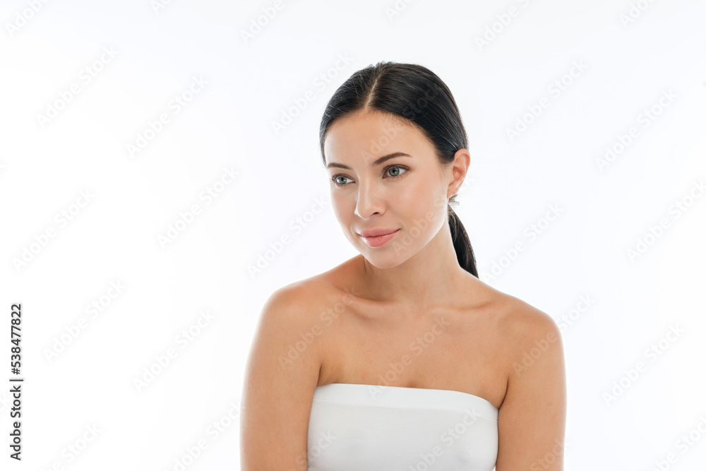 Beautiful smiling of young beauty pretty caucasian woman clean fresh healthy white skin facial treatment.asian girl model with fashion cosmetic makeup skin care look at camara.spa and beauty concept. Beautiful smiling of young beauty pretty caucasian woman clean fresh healthy white skin facial treatment.asian girl model with fashion cosmetic makeup skin care look at camara.spa and beauty concept.