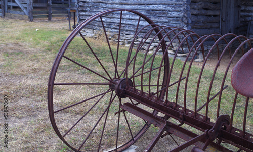 Canvas Print Horse drawn hay rake