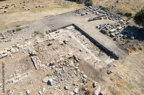 Teos Ancient City Drone Photo, Seferihisar Izmir Turkey