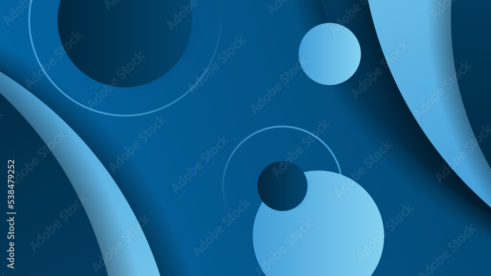 Abstract blue shapes background with wave paper cut style and modern technology geometric pattern. Vector abstract graphic design banner pattern presentation background web template.