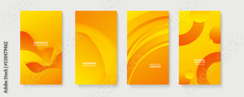abstract colorful orange geometric shape background for story social media template design