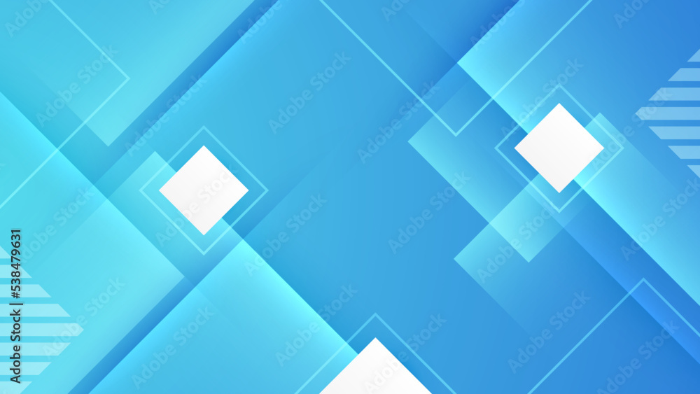 Obraz premium Abstract blue background with squares and modern technology geometric pattern. Vector abstract graphic design banner pattern presentation background web template.