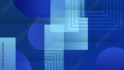Abstract dark blue background with tech geometric shapes. Vector illustration