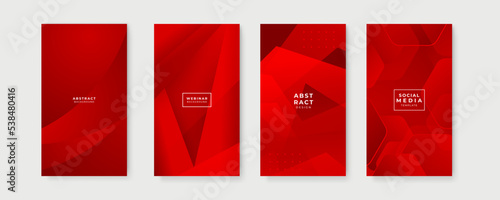 Trendy editable red background template for social networks stories, vector illustration. Design backgrounds for social media.