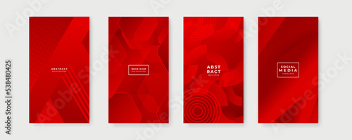 Trendy editable red background template for social networks stories, vector illustration. Design backgrounds for social media.