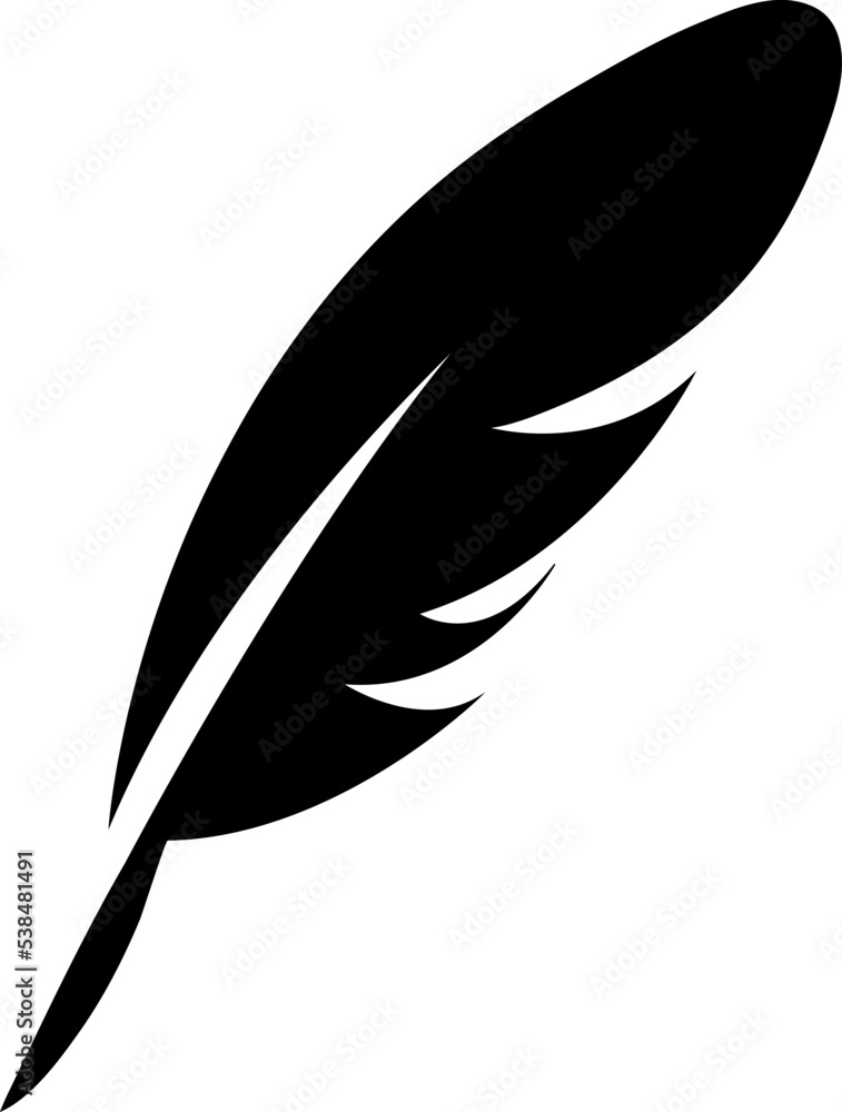 Feather vector icon illustration on white background