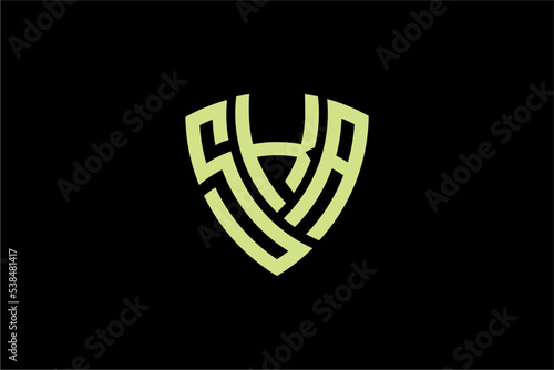 Fotografie SKA creative letter shield logo design vector icon illustration