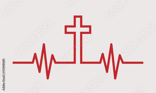 Heart Beat with a Cross