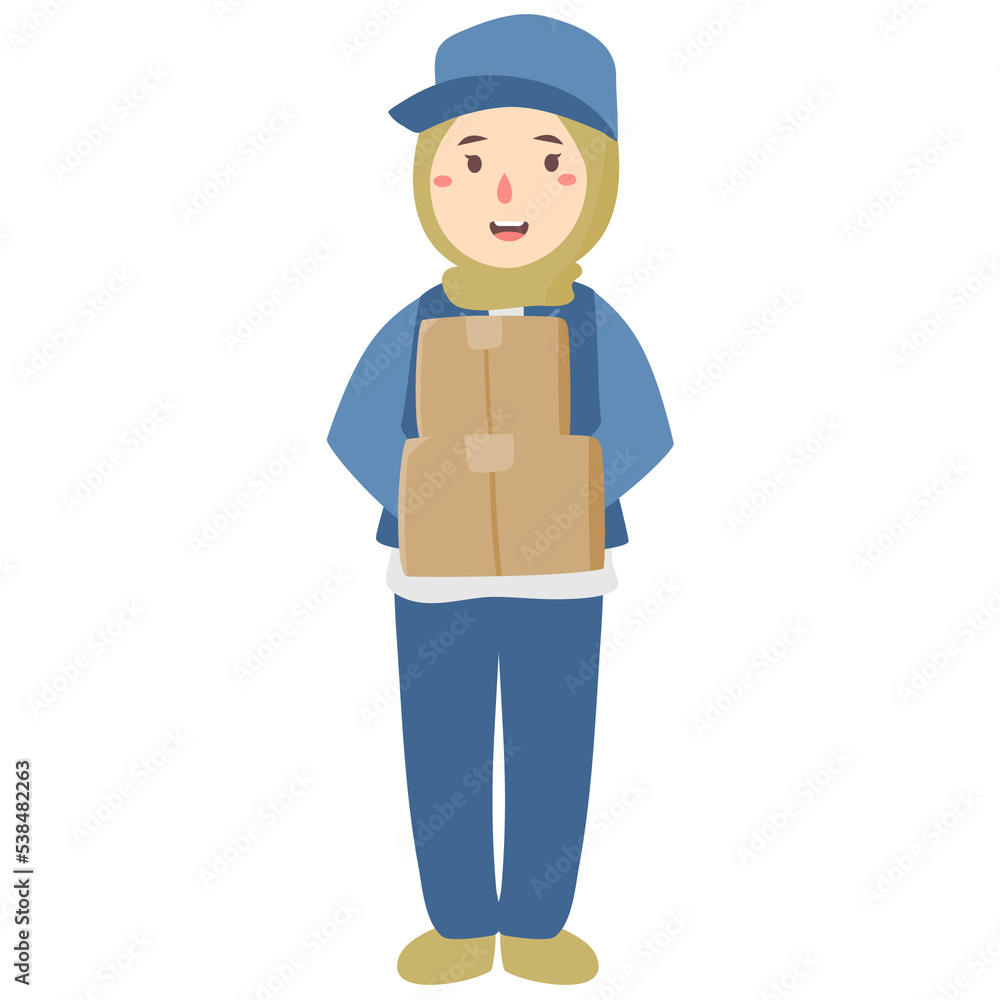 delivery woman illustration
