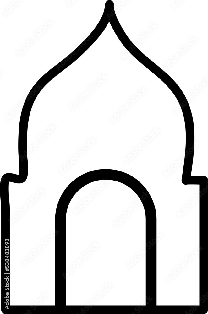 The mosque door icon design is isolated on a white background..eps