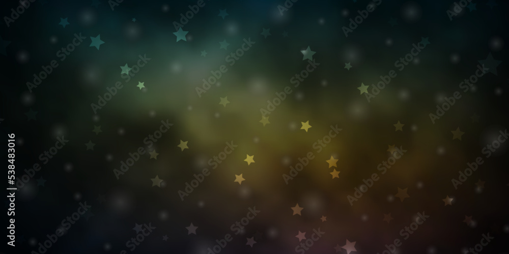 Dark Blue, Yellow vector pattern with abstract stars.