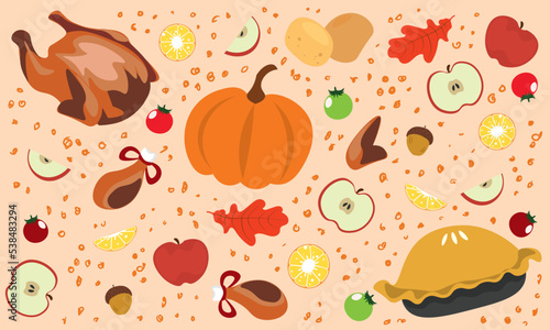 seamless pattern with pumpkins