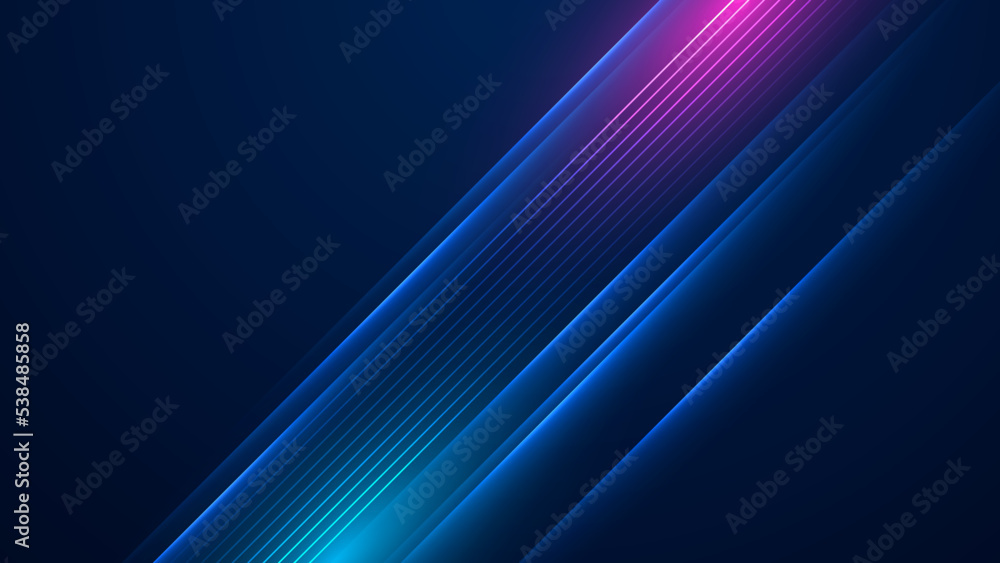 Abstract technology background with motion neon light effect.Vector illustration.