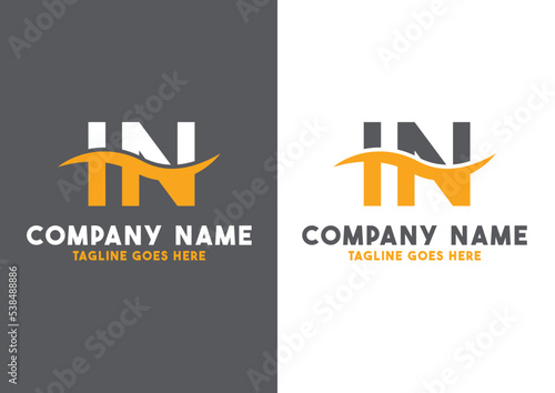 Letter IN logo design template, IN logo