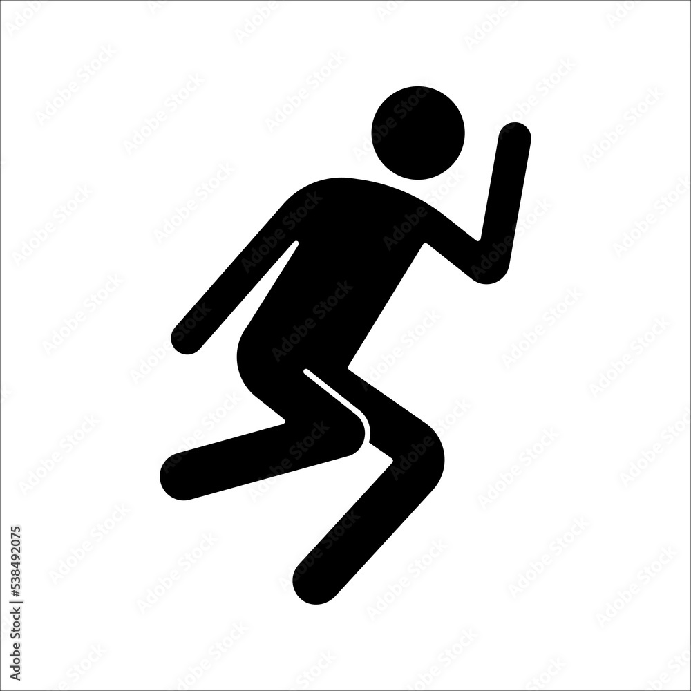 jump vector icon. isolated black simple line element illustration from entertainment concept on white background.