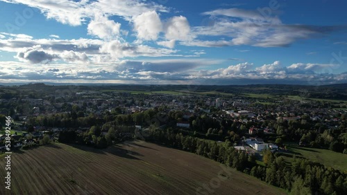 Humpolec city aerial panorama landscape view,Vysocina region, Czech republic,Europe photo