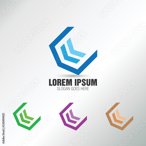 Business Company Logo Template. Line Style Design.