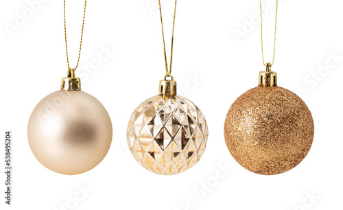 Set of Christmas ball decoration isolated on white background with clipping path.
