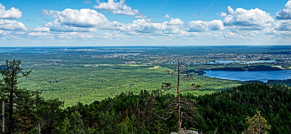 beautiful view of the wooded Ural mountains beautiful view of the wooded Ural mountains