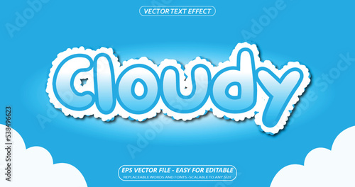 cloud soft bold editable text effect