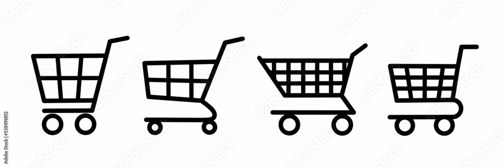 vector shopping cart symbol icon set vector shopping cart symbol icon set