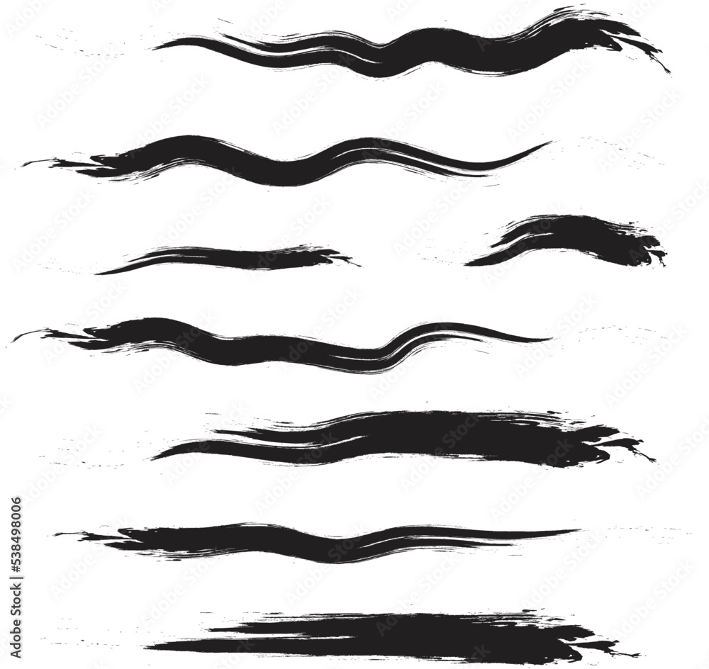 Vector set of hand drawn brush strokes Vector set of hand drawn brush strokes