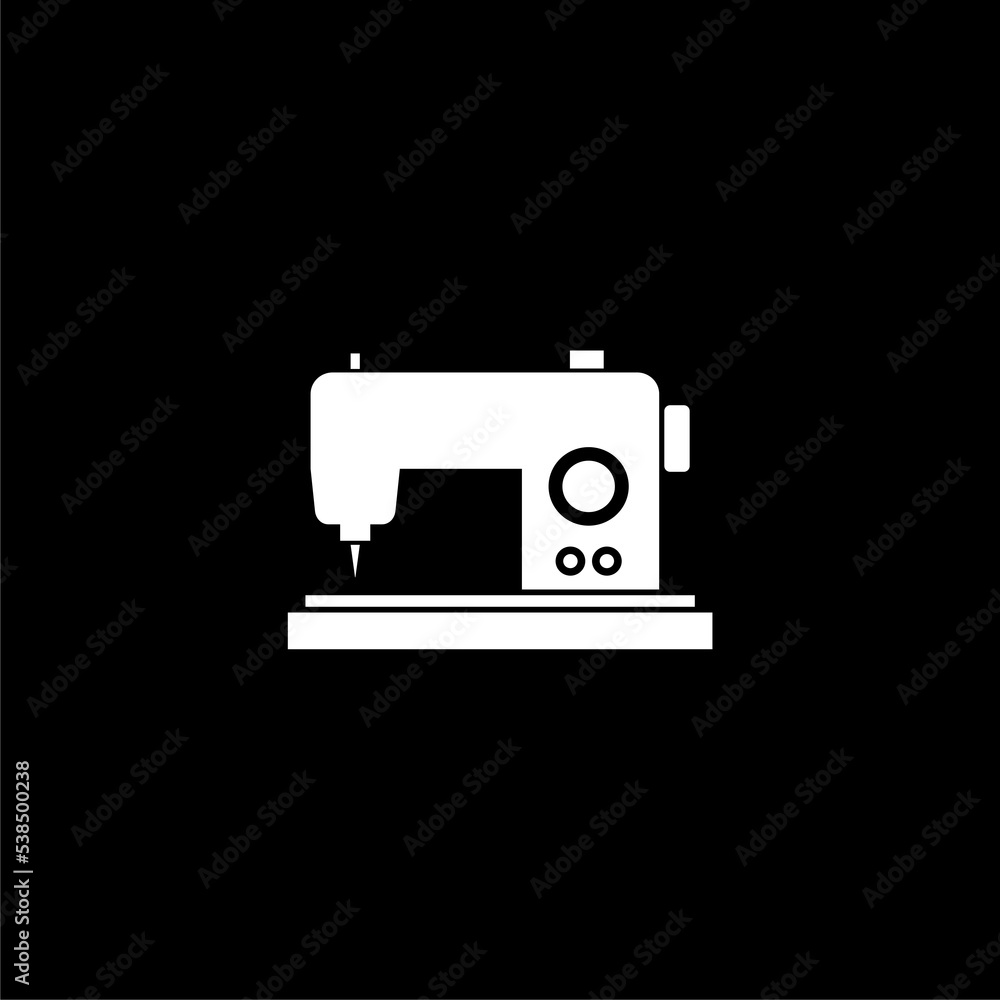 Fototapeta premium Sewing machine icon isolated on dark background
