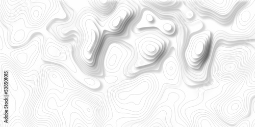 White wave paper curved reliefs abstract background, Abstract topographic contours map background, Vector contour topographic map background. Topography and geography map grid abstract backdrop.