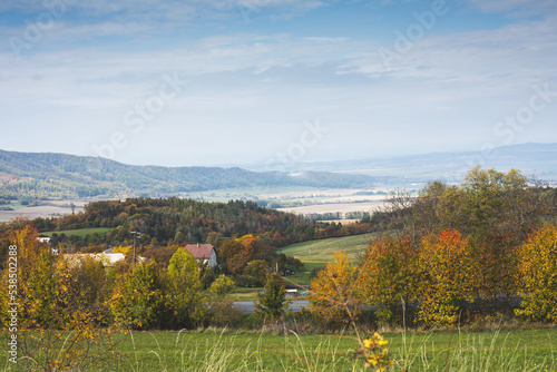 Hilly rural landscape in autumn season. © Munka