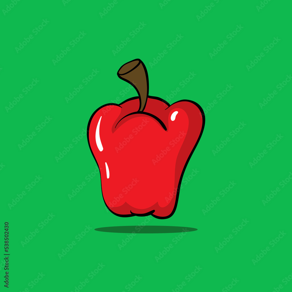 Fototapeta premium chili pepper icon vector design with green background 