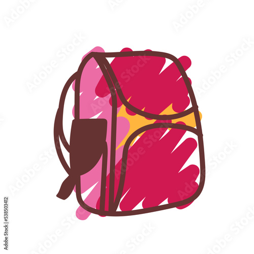 school bag childish hand drawn